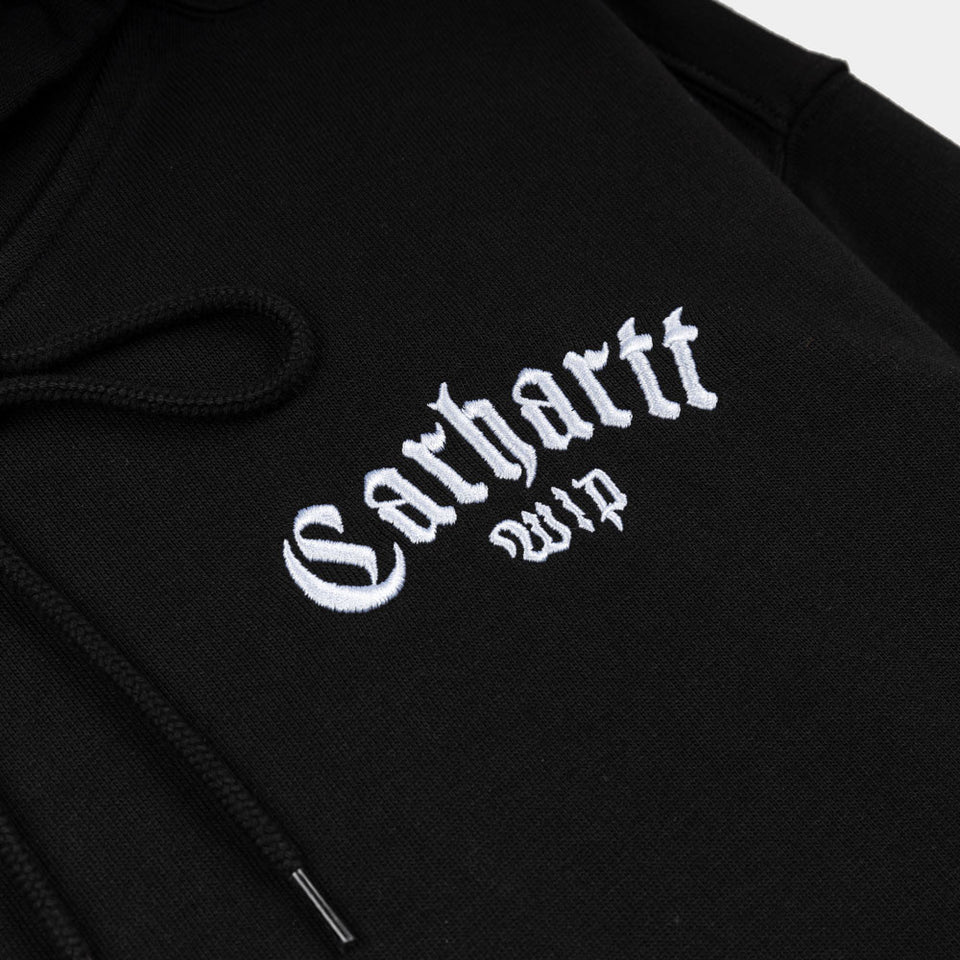 Hooded Onyx Script Back / White