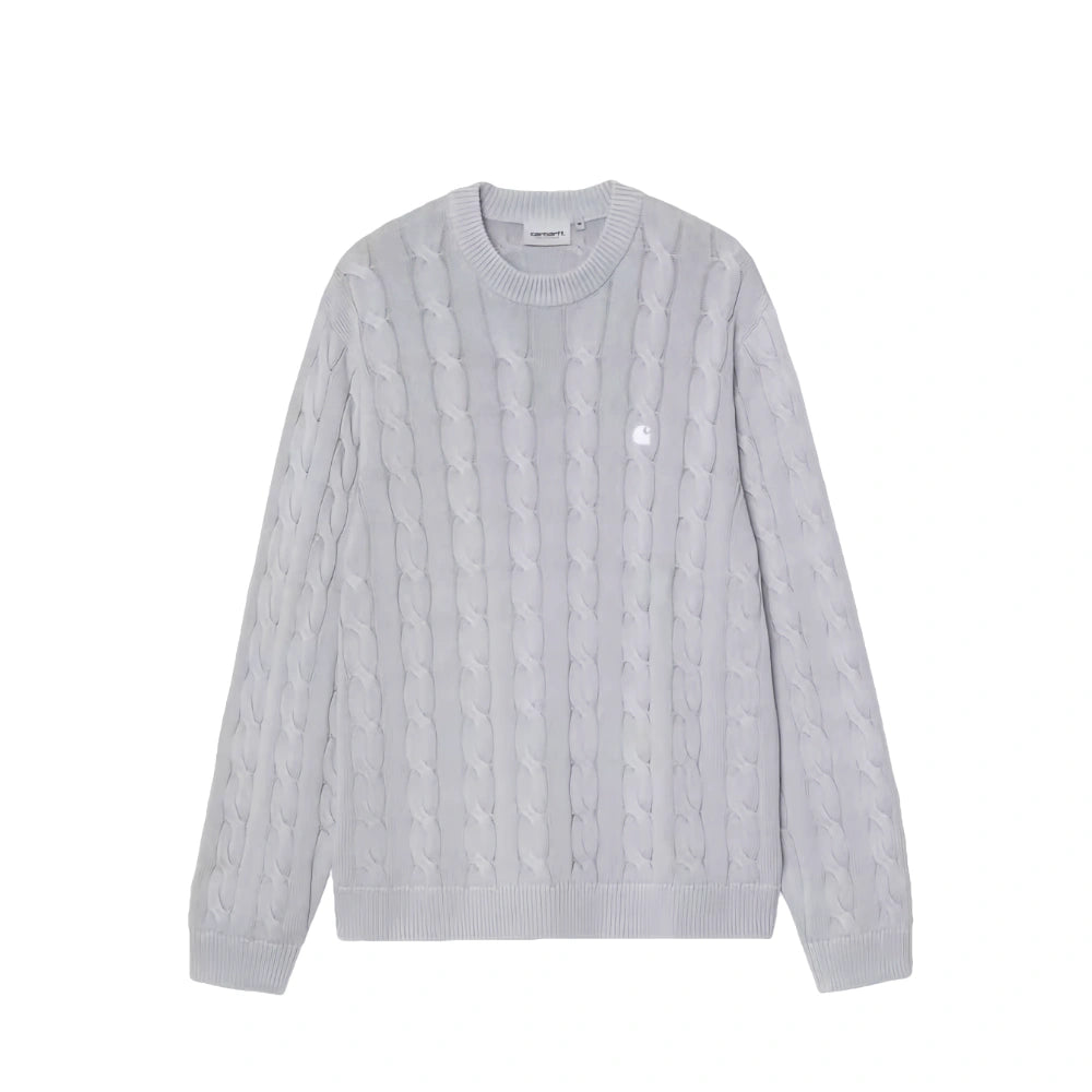 Carter Sweater Blue Fog, Garment dyed
