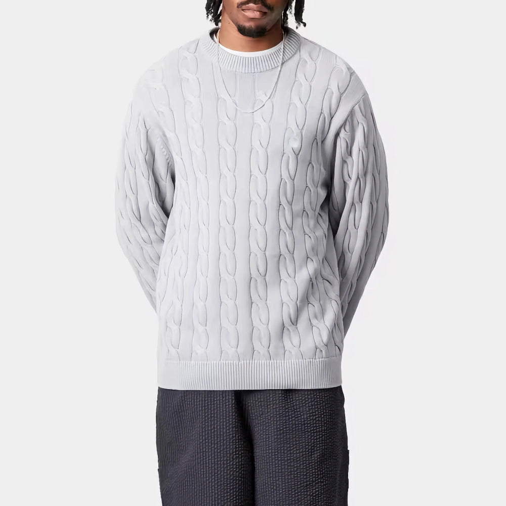 Carter Sweater Blue Fog, Garment dyed