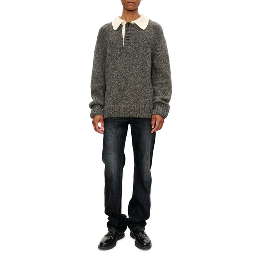 JUMPER WITH CONTRASTING POLO SHIRT COLLAR