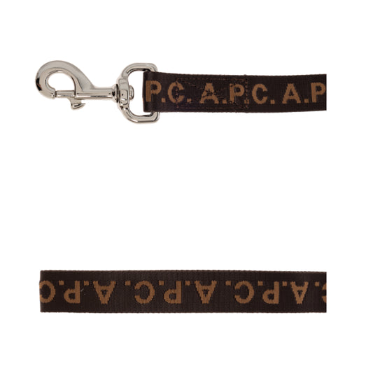 TOUTOU LOGO LEASH MARRON