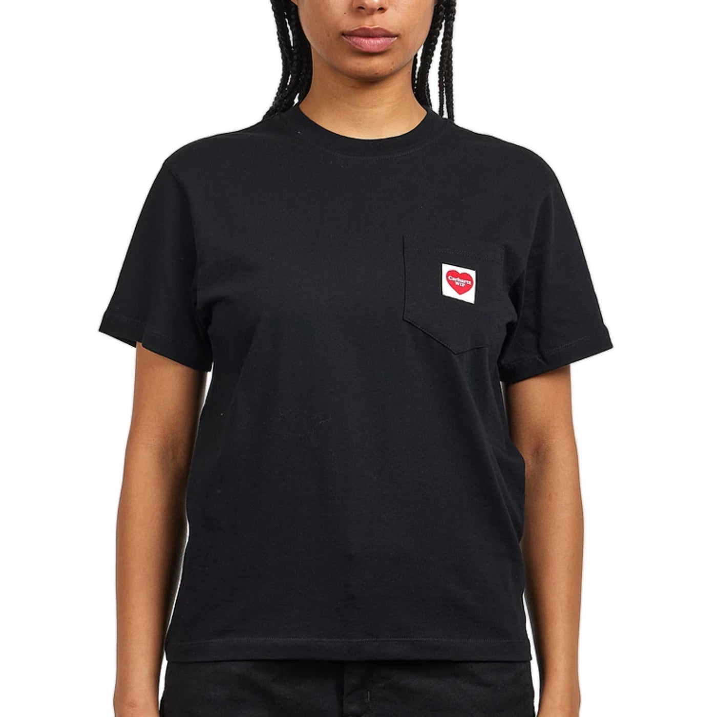 W' S/S Pocket Heart T-Shirt Black / Red