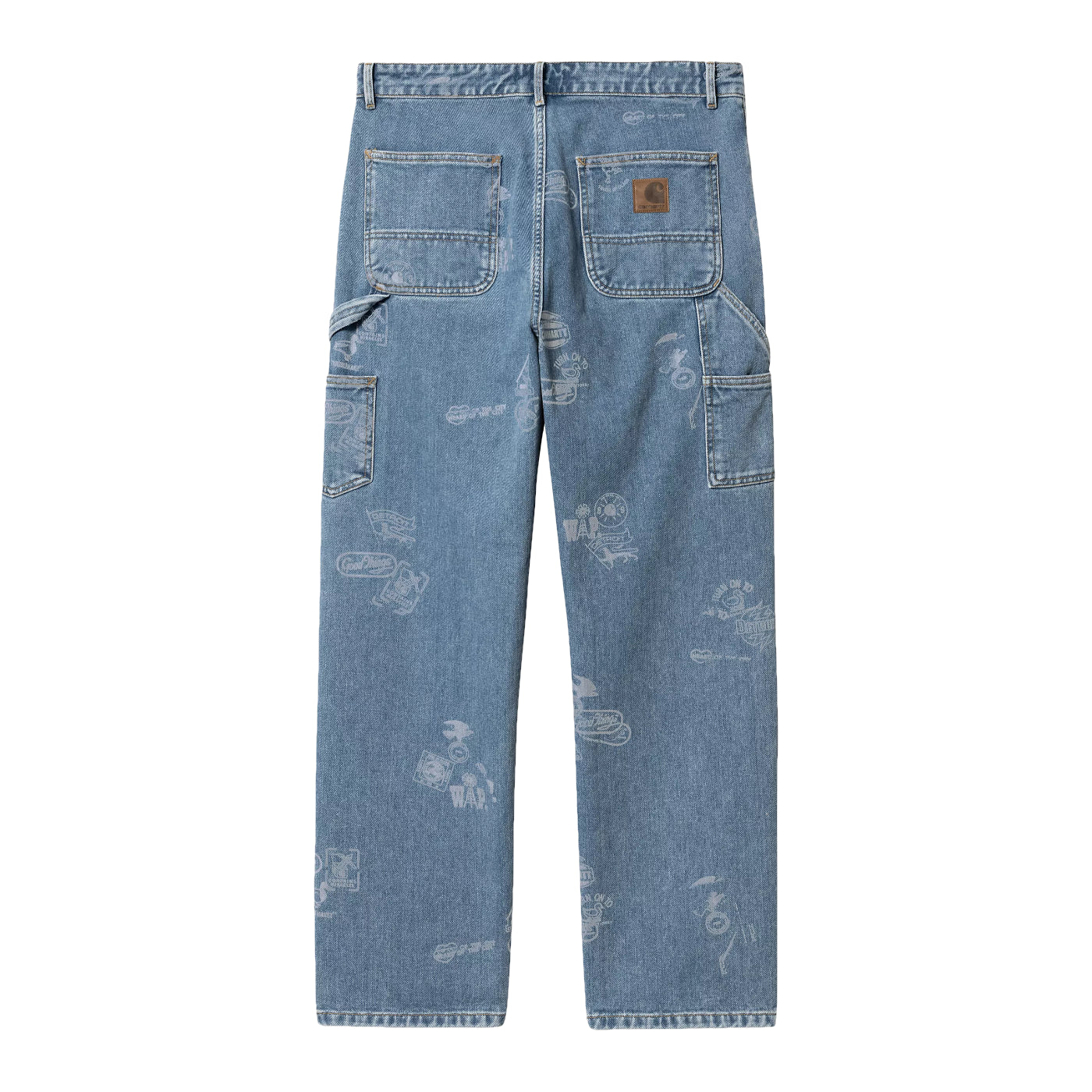 W' Stamp Pant Stamp Print, Blue (bleached)
