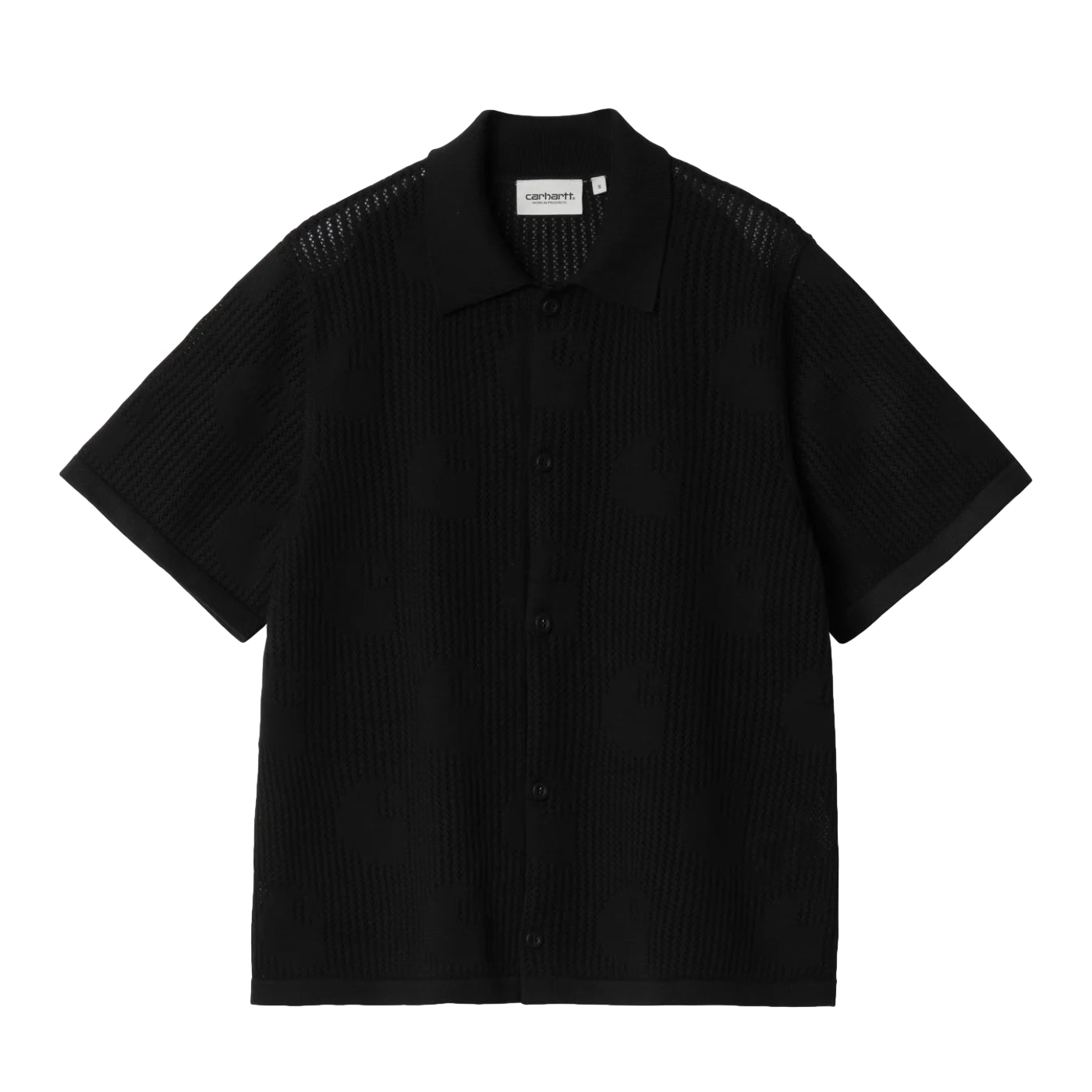 W’ S/S Temple Knit Shirt Black