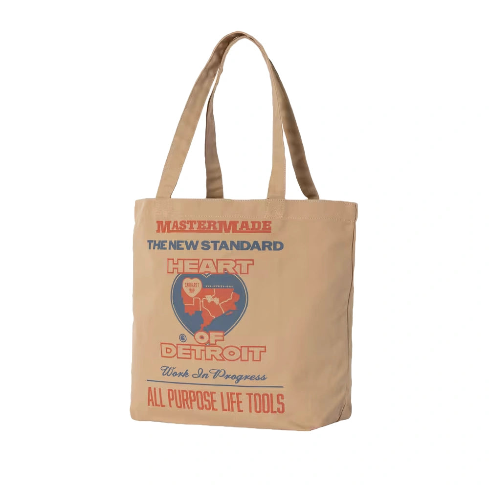 Canvas Graphic Tote Arcan Print, Dusty H Brown