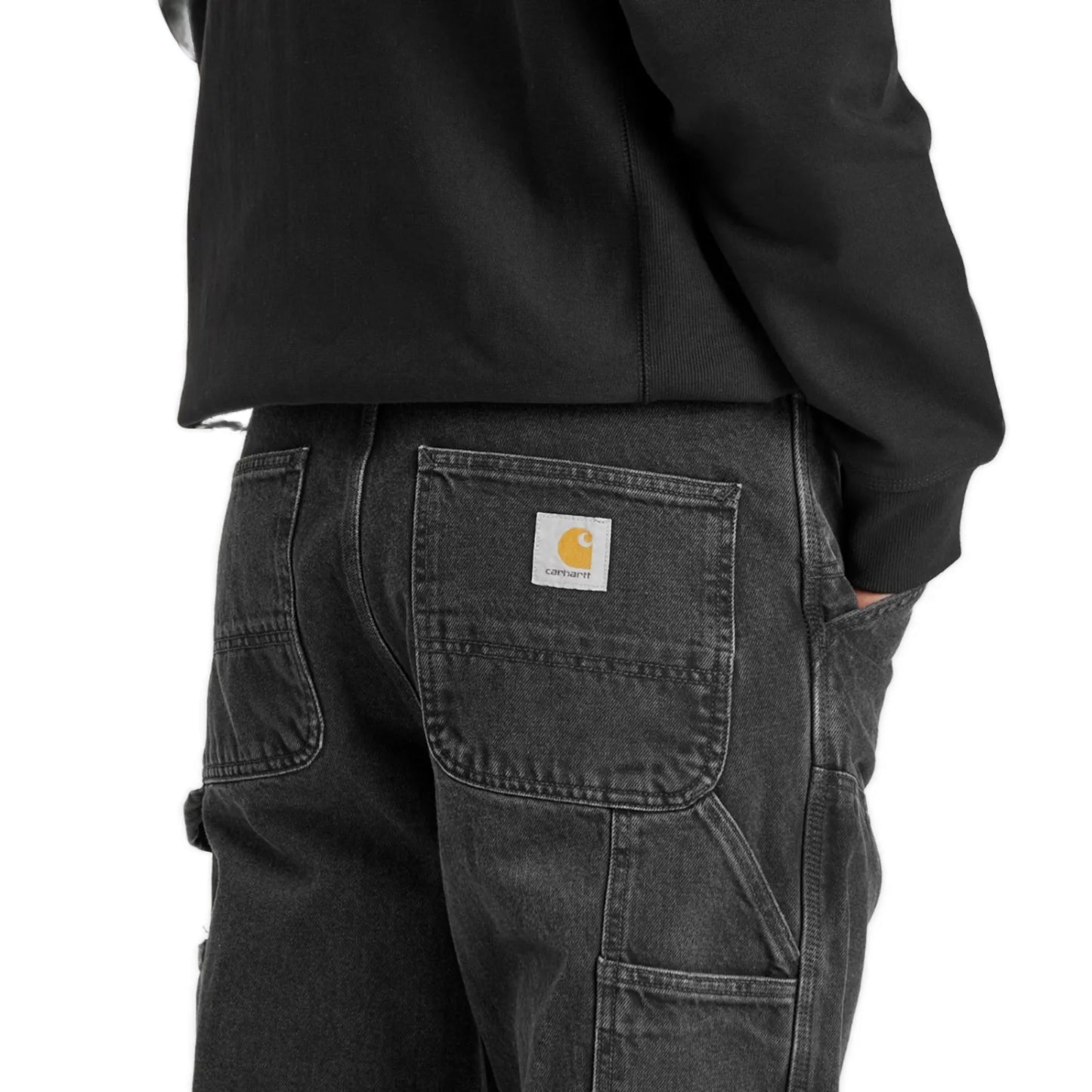 Double Knee Pant Black / Stone Washed