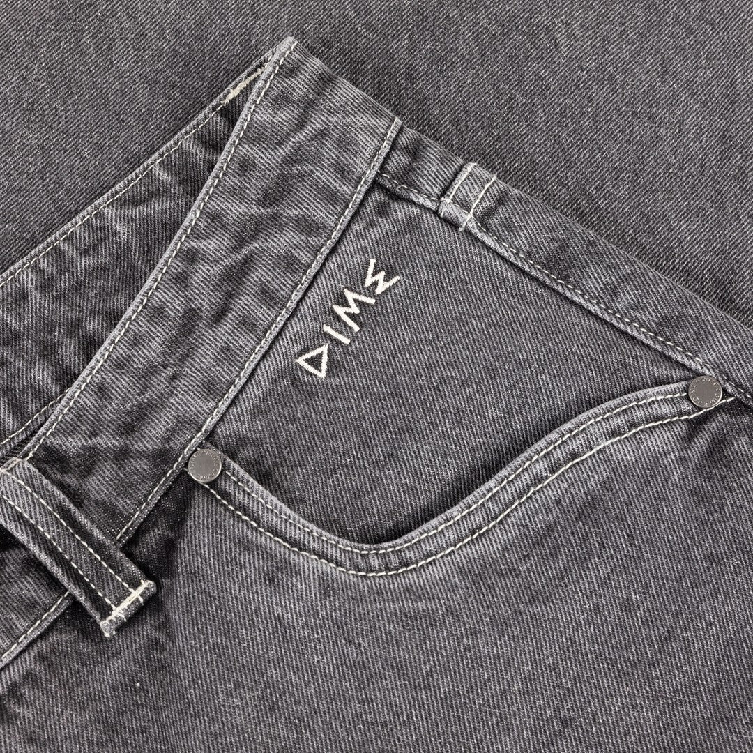 Baggy Wink Denim Pants Faded Black