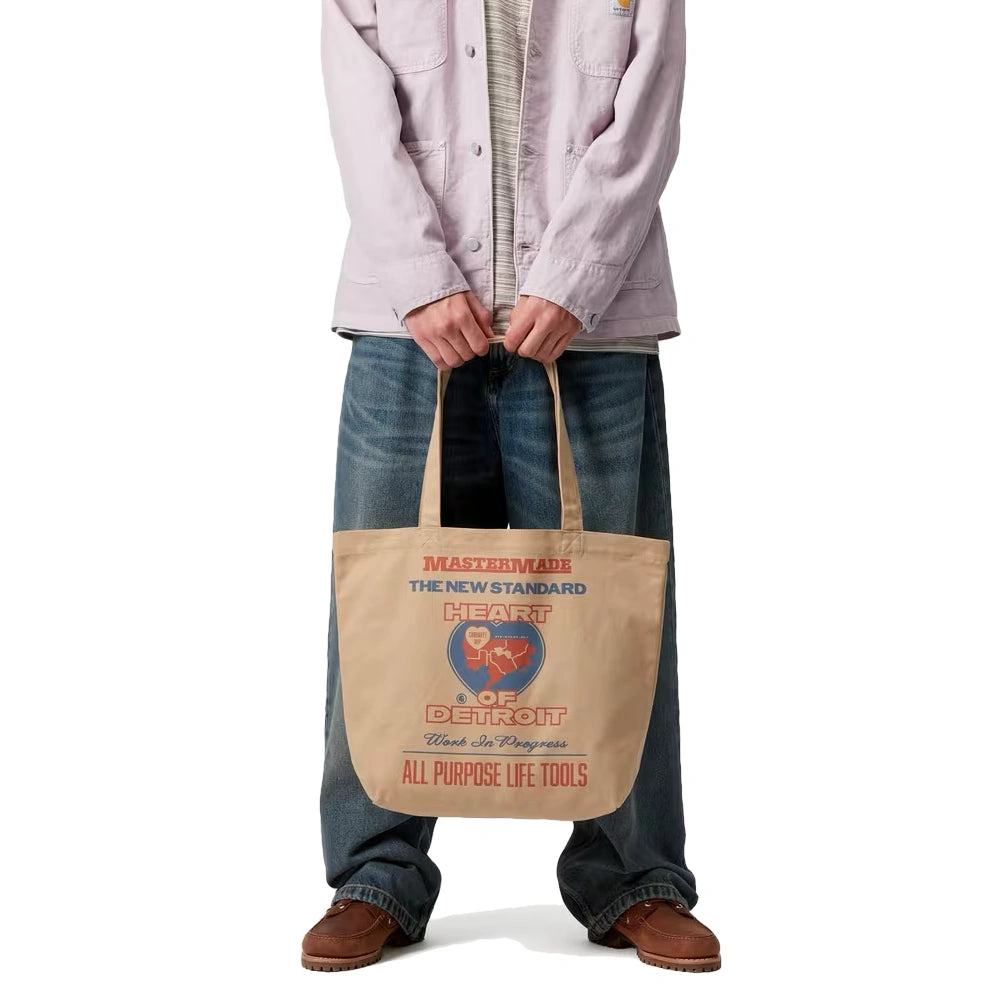 Canvas Graphic Tote Arcan Print, Dusty H Brown