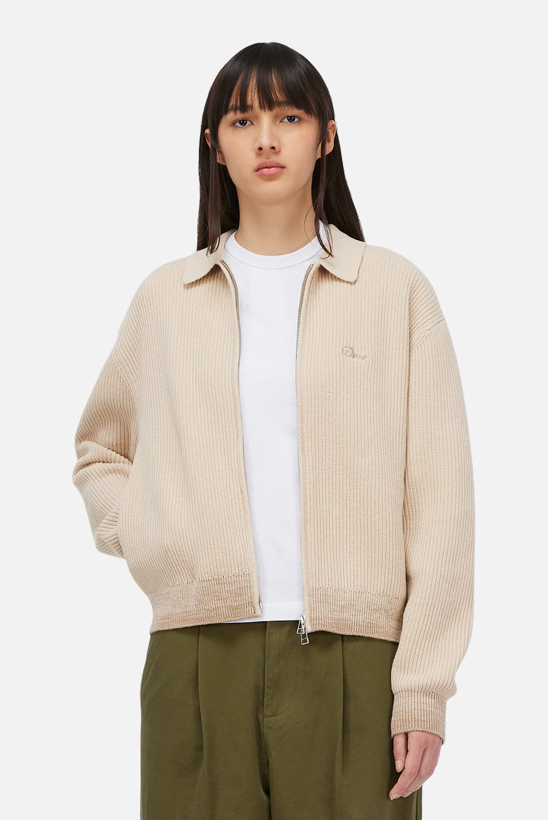 Double Zip Knit Tan
