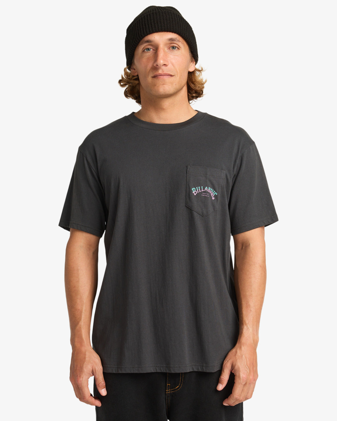 S/S Stacked Arch Washed Black