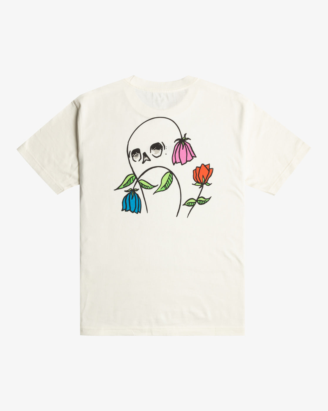 FLOWER SKULL WHT TEE