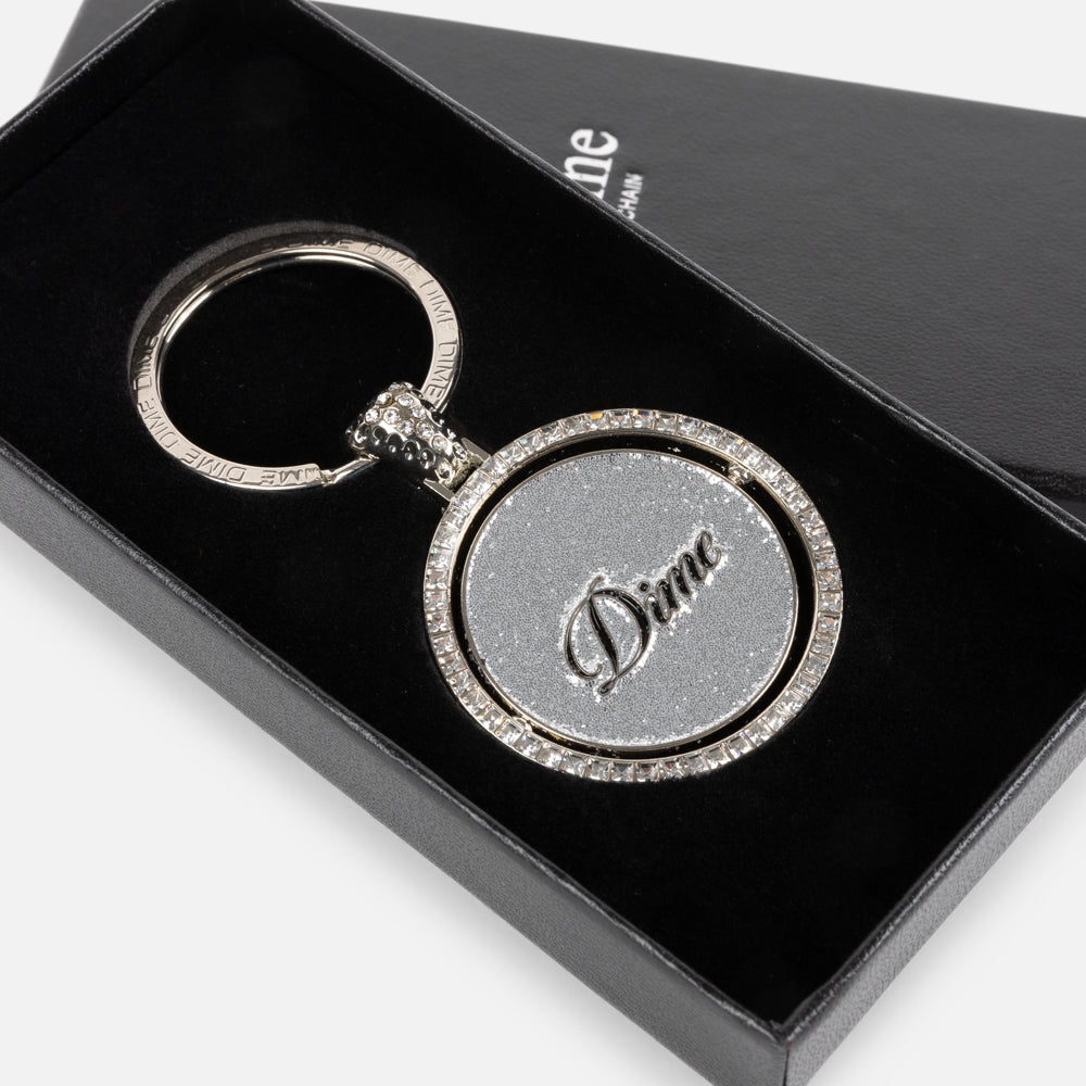 Iced Out Keychain Silver