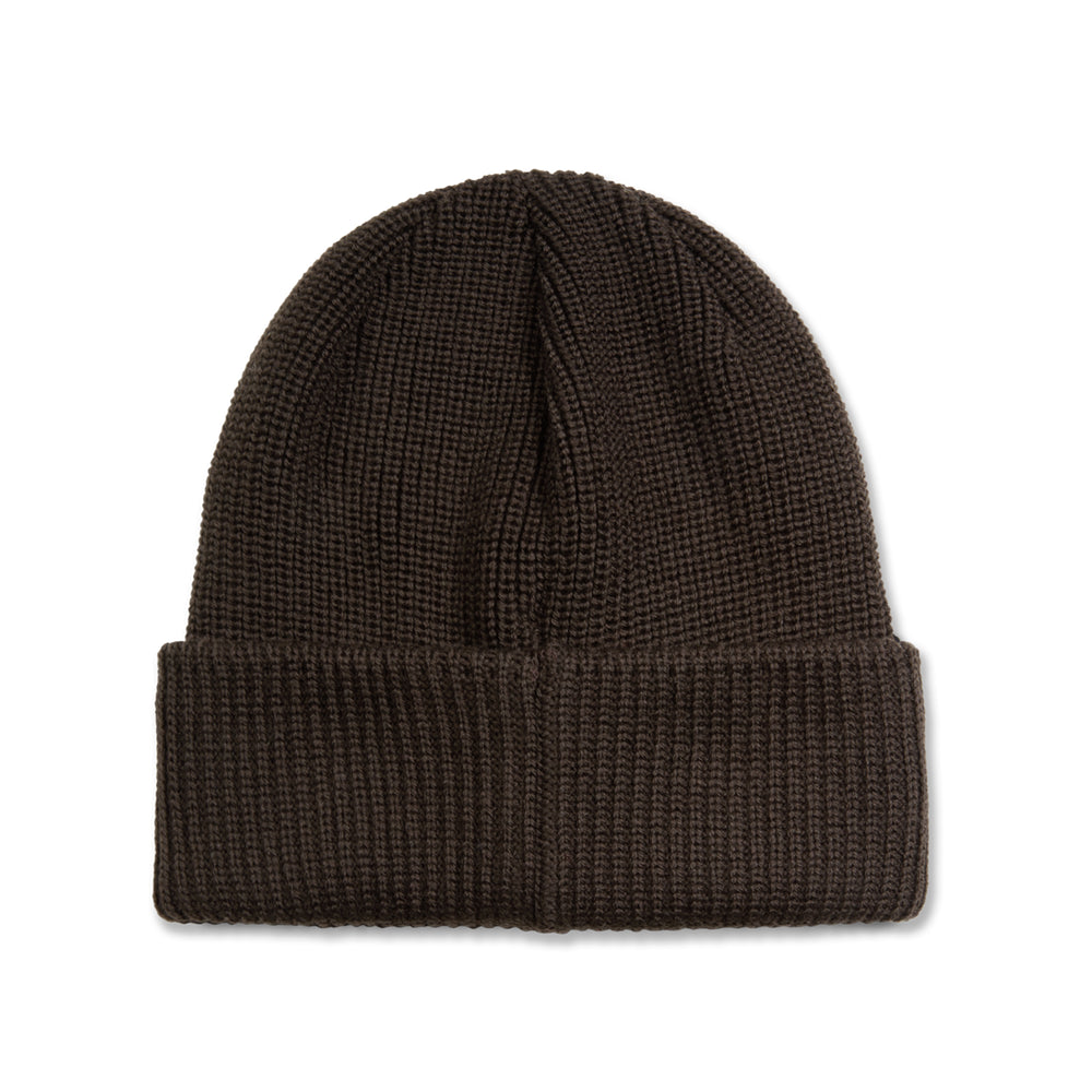 Double Fold Merino Beanie Brown