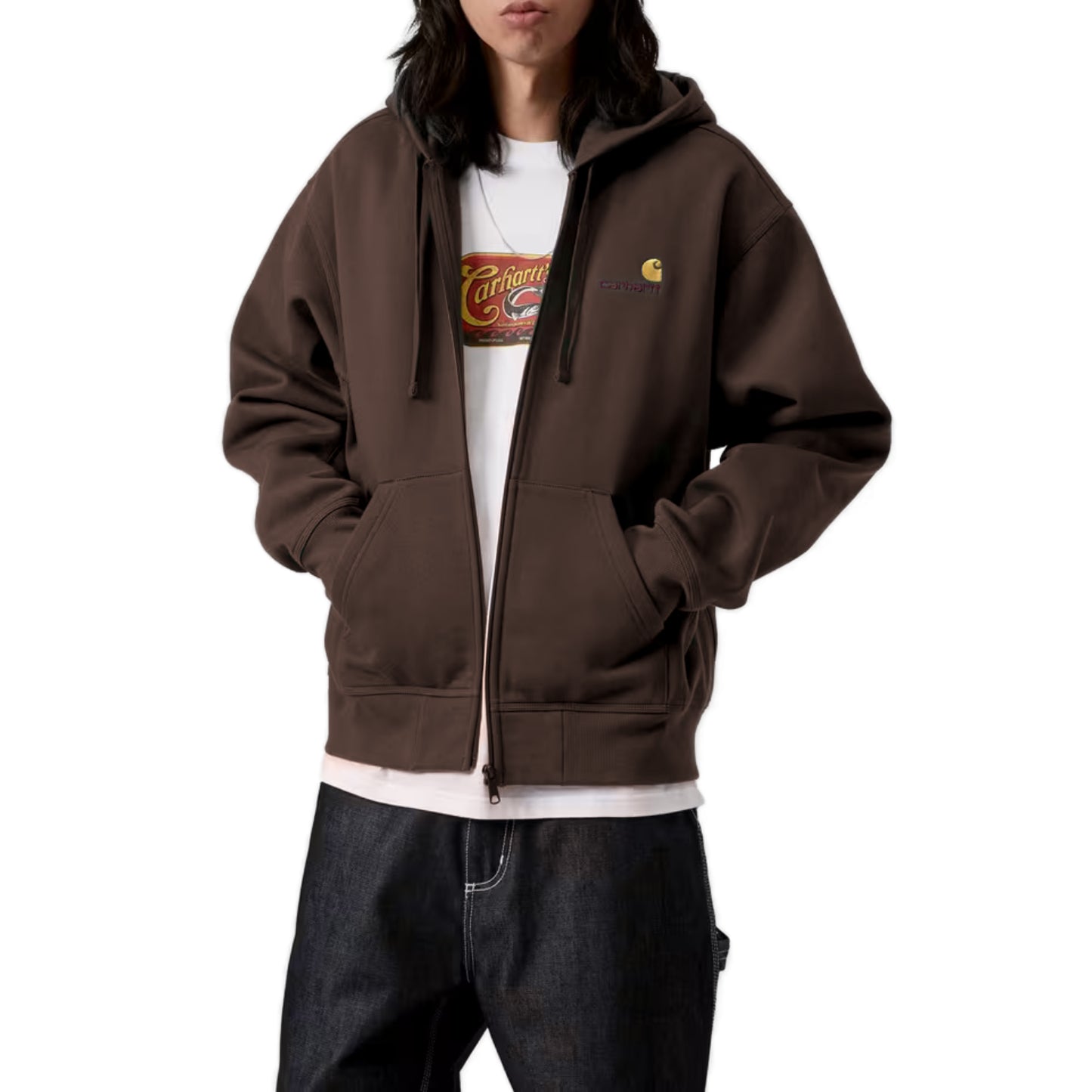 Hooded American Script Jacket Palisander