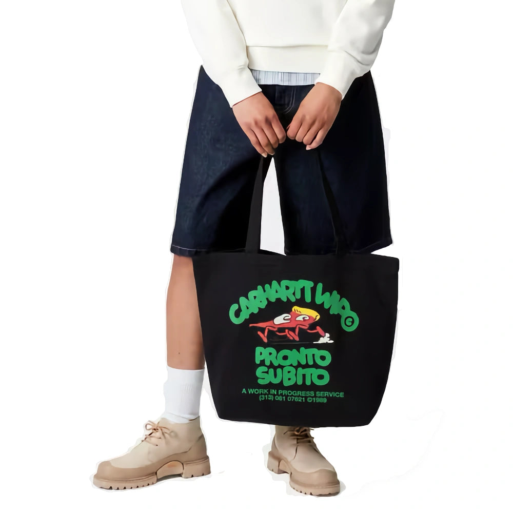 Canvas Graphic Tote Pronto Print, Black