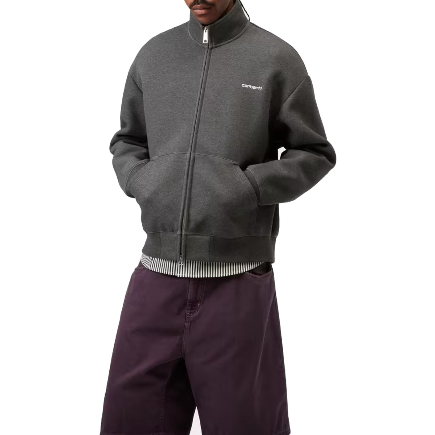 Alda Zip Sweat Jacket Black / White