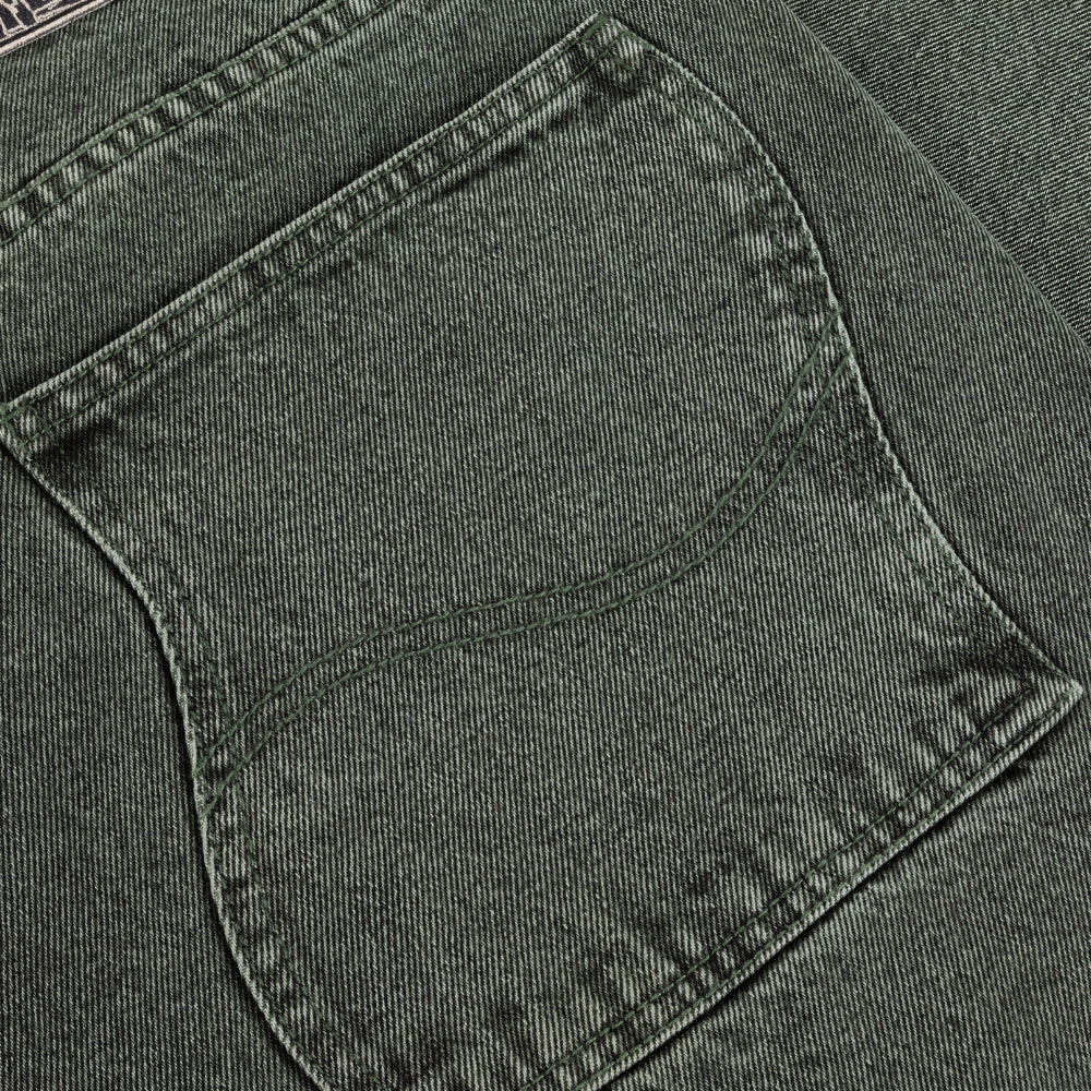 Baggy Denim Pants Overdyed Green