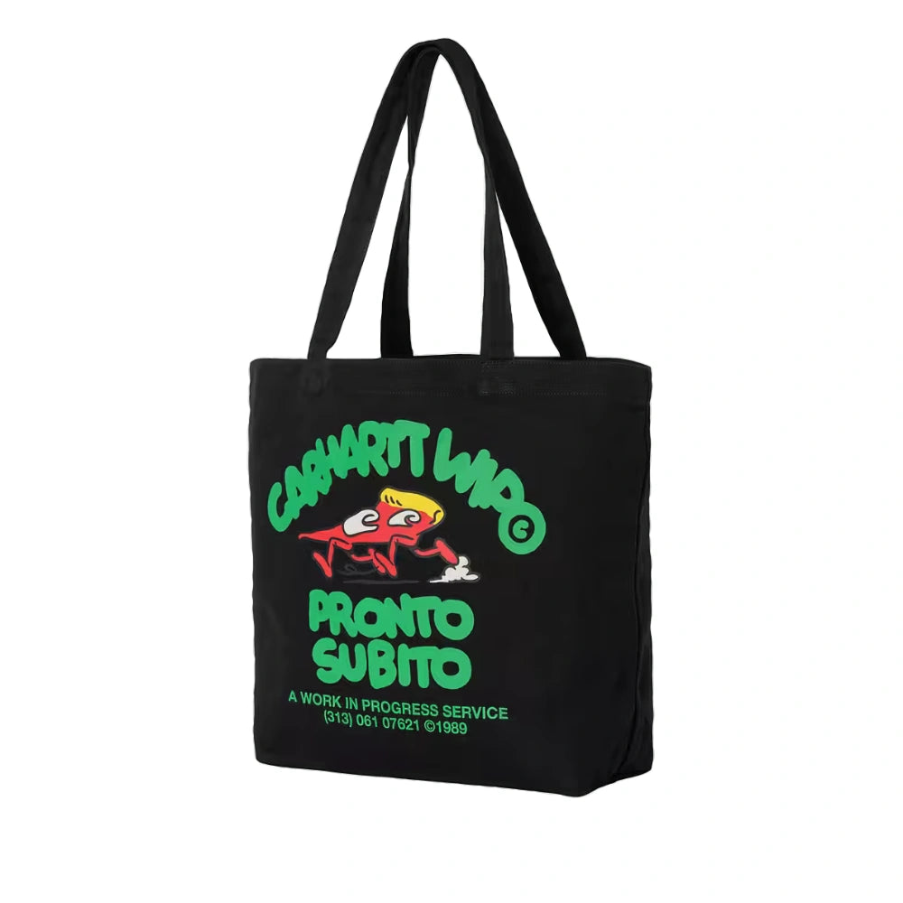 Canvas Graphic Tote Pronto Print, Black
