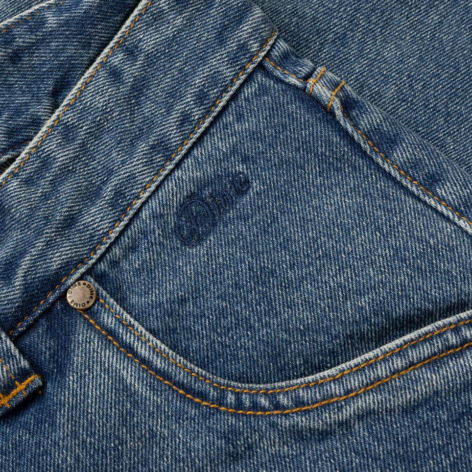 Straight Denim Pants Stone Washed