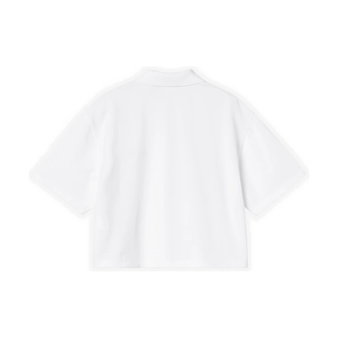 W' S/S Carhartt Script Polo T-Shirt White / Black