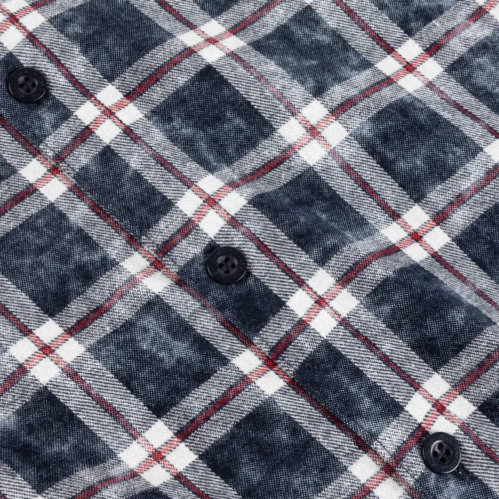 Plaid Flannel Shirt Navy
