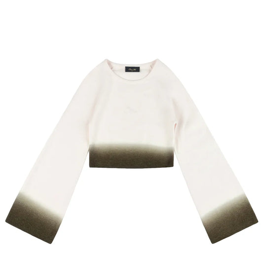 Cropped Mohair Knit Gradient Cream
