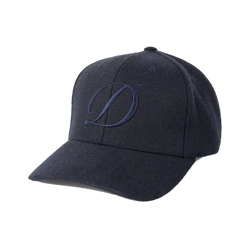 D Full Fit Cap Herringbone Navy