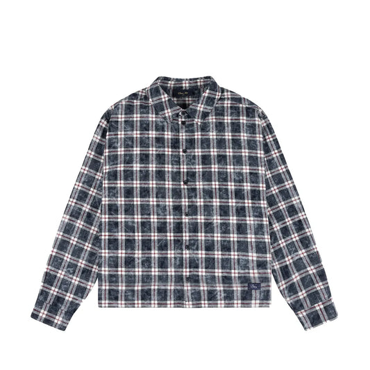 Plaid Flannel Shirt Navy