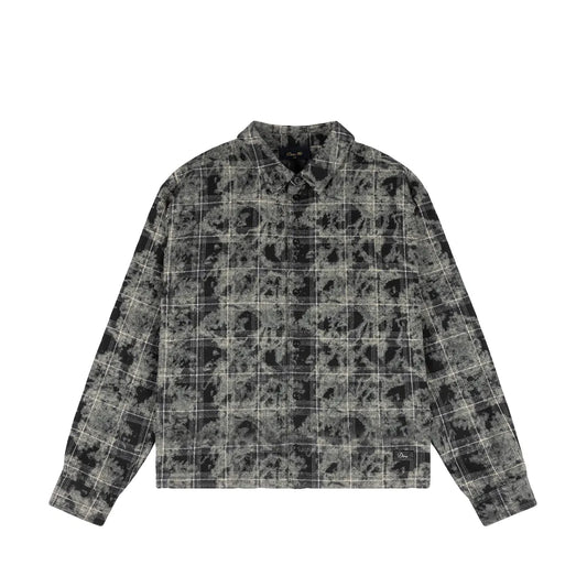 Plaid Flannel Shirt Bleached Black