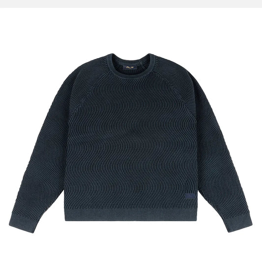 Wave Knit Sweater Navy