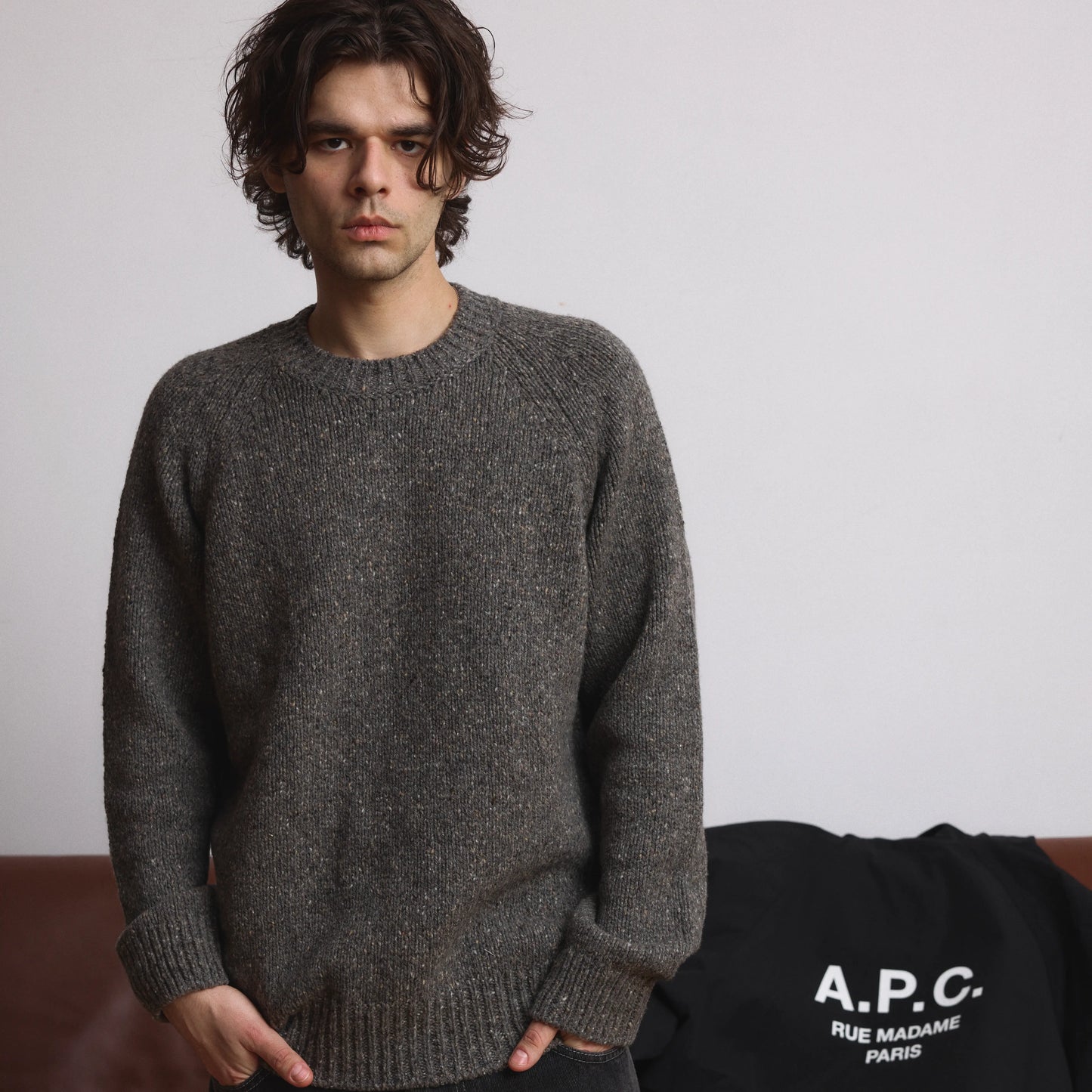 CREW NECK JUMPER GRIS CHINE