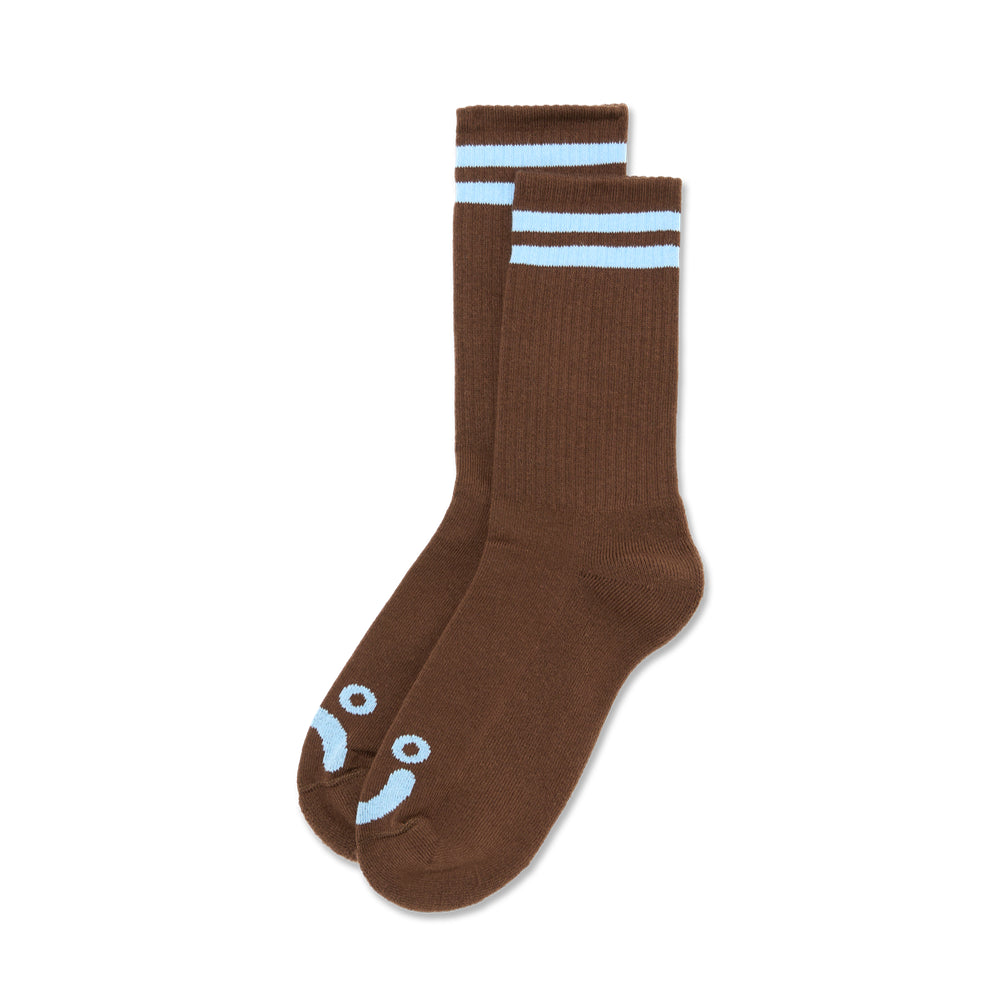 Rib Socks Happy Sad Brown / Blue