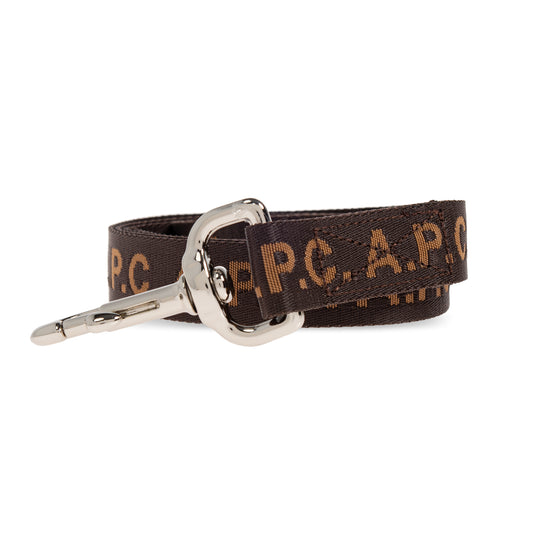 TOUTOU LOGO LEASH MARRON