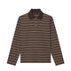 LONG-SLEEVE STRIPED POLO SHIRT MARRON