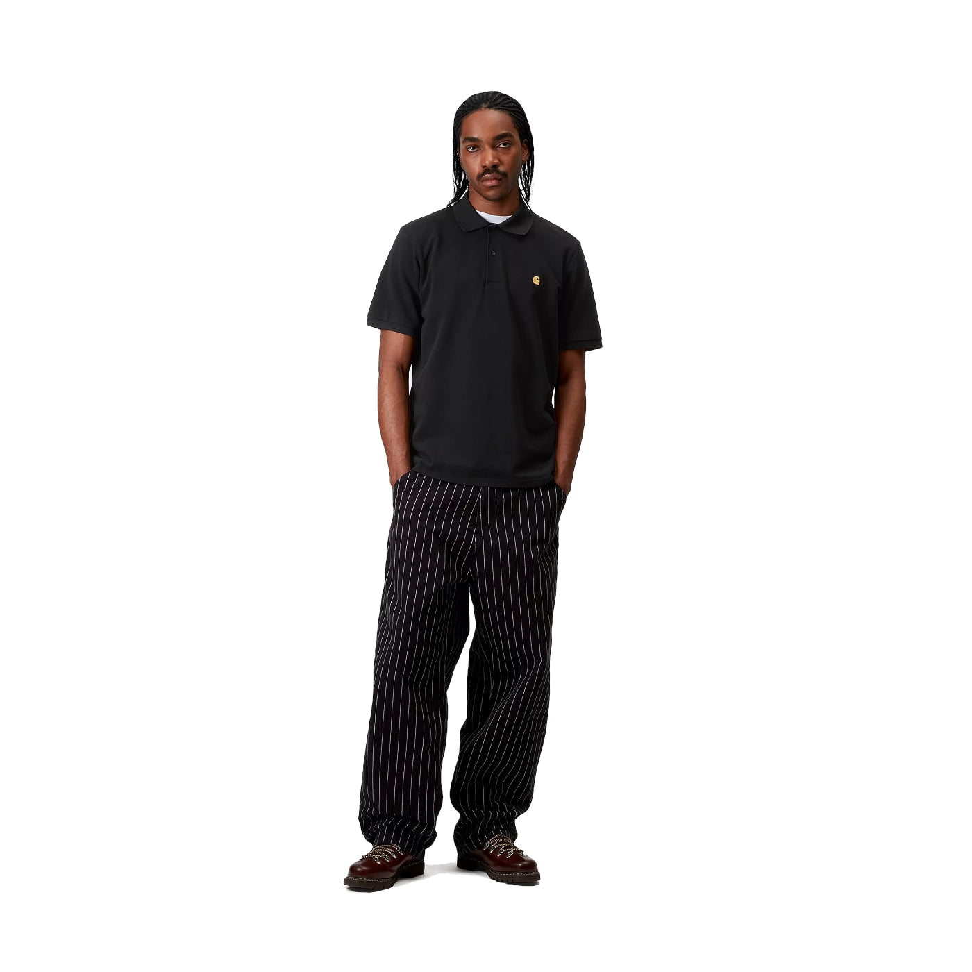 S/S Chase Pique Polo Black / Gold