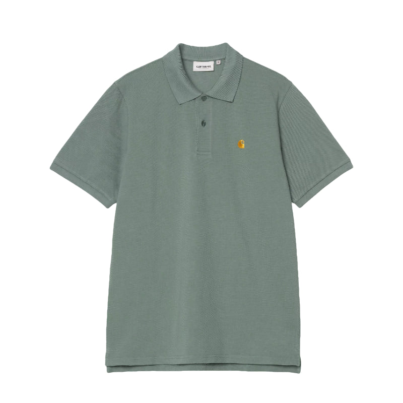 S/S Chase Pique Polo Silver Pine / Gold