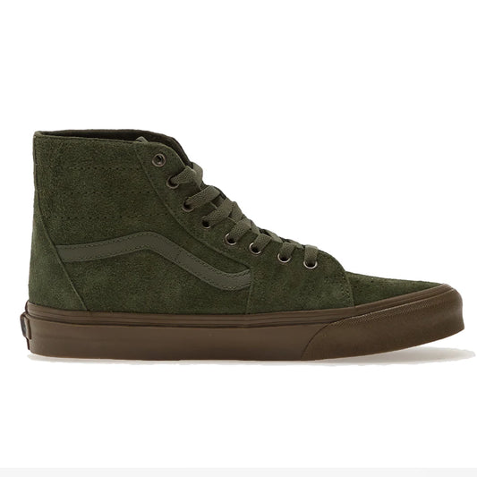 Sk8-Hi Tapered Hairy Suede – Olive/Gum