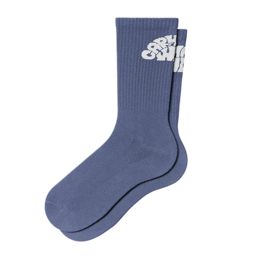 W' Jazzy Socks Blue Iris / White