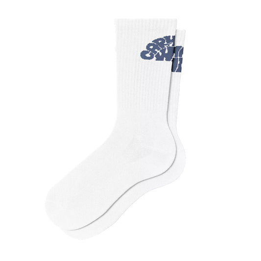 W' Jazzy Socks White / Blue Iris