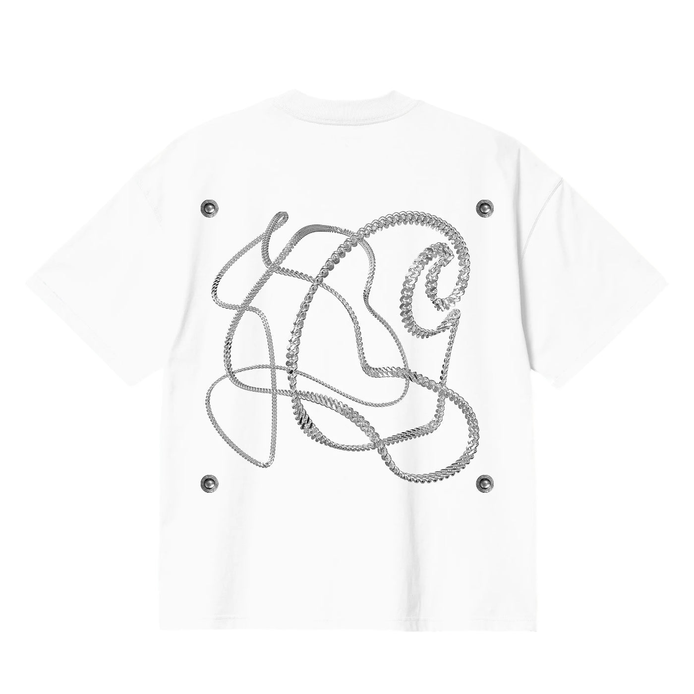 W' S/S Chain Link T-Shirt White / Silver