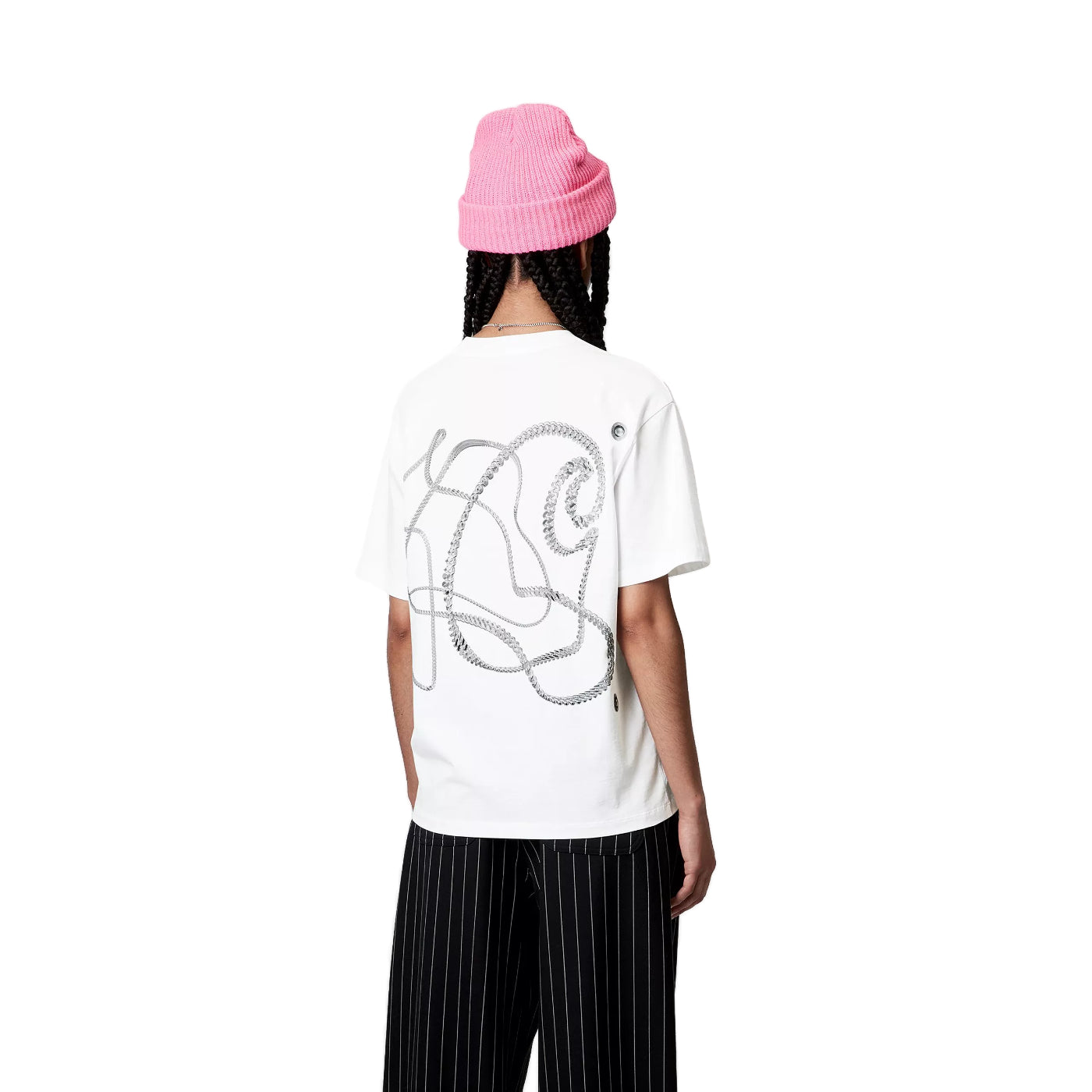 W' S/S Chain Link T-Shirt White / Silver