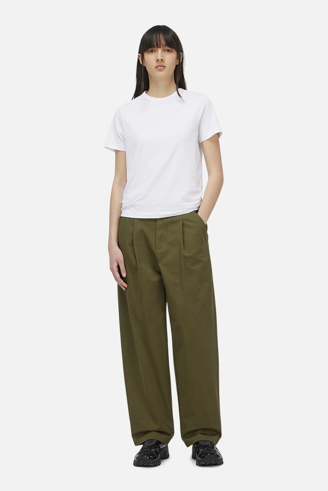 Baggy Chino Pants Forest Green