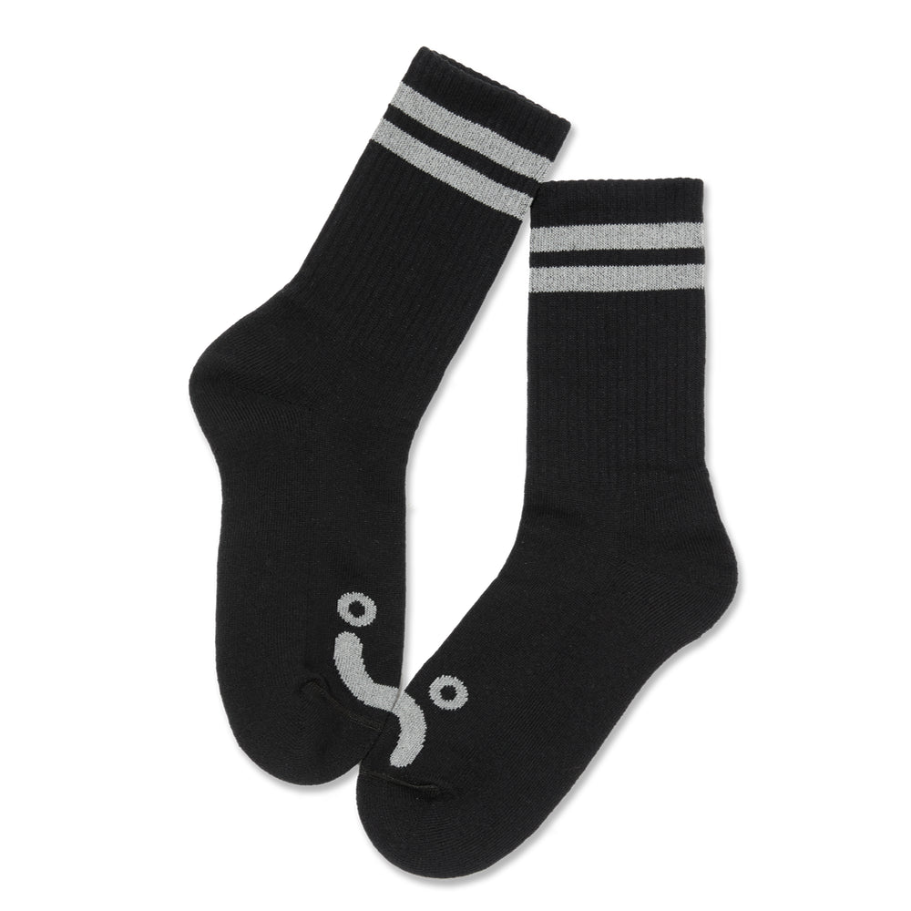 Rib Socks Happy Sad Black / Heather Grey