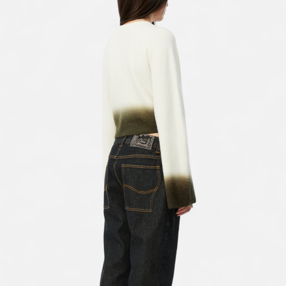 Cropped Mohair Knit Gradient Cream