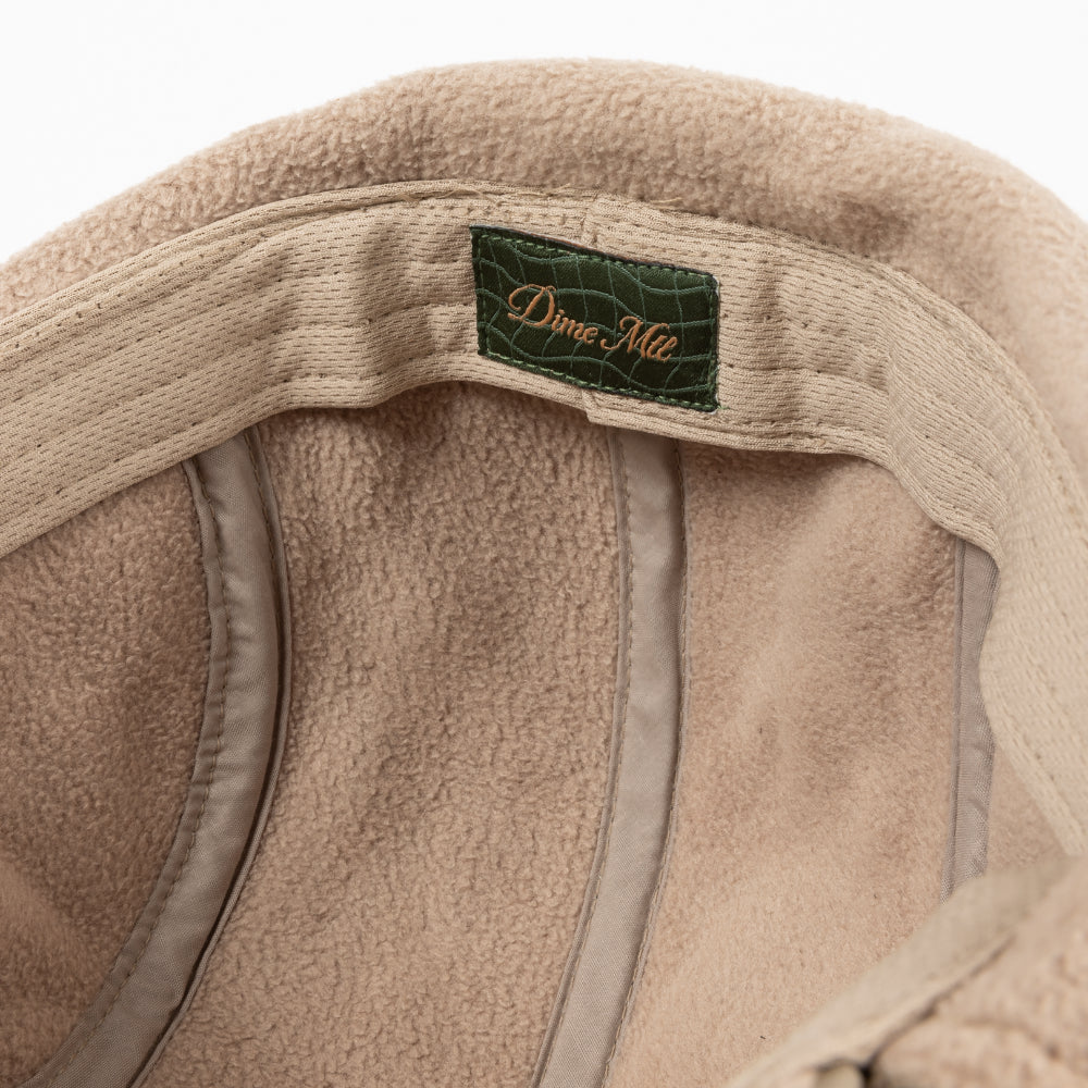 Cursive Earflap Cap Tan