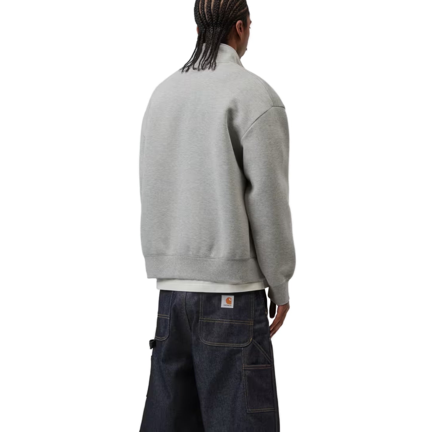 Alda Zip Sweat Jacket Grey Heather / White