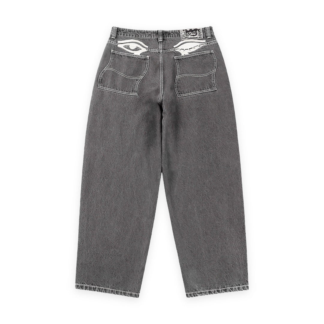 Baggy Wink Denim Pants Faded Black