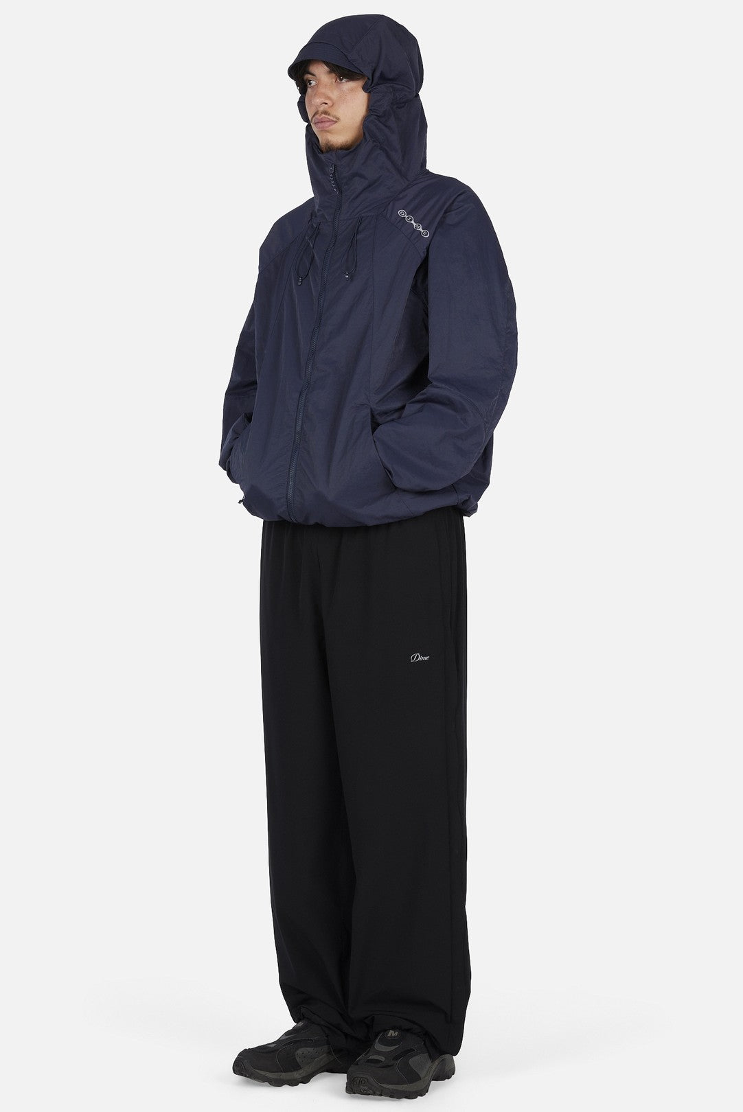 Crinkled Tech Windbreaker Dark Navy