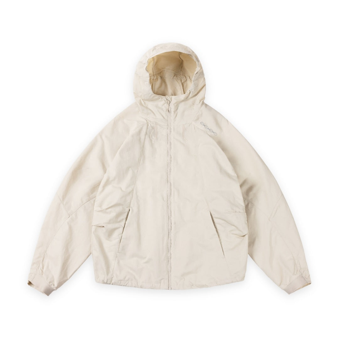 Crinkled Tech Windbreaker Off White