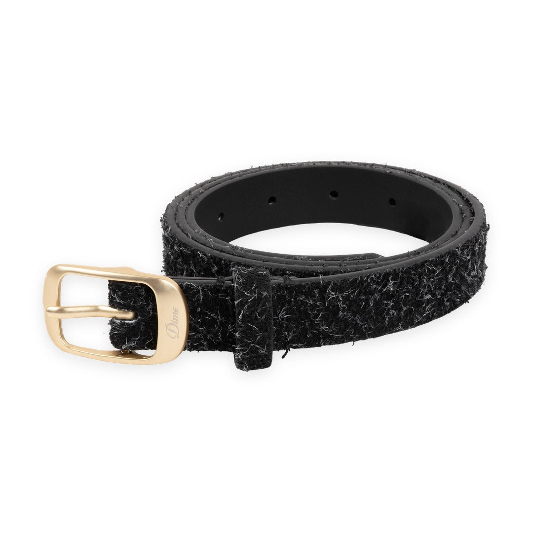 Dress Leather Belt Shaggy Black